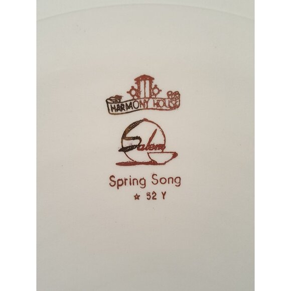 Salem Harmony House Platter Plate Spring Song Vintage 50's Floral Iris 12x13 - Picture 6 of 7